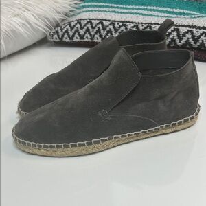 Vince Ronan Espadrille Gray Suede Leather Bootie Size 7